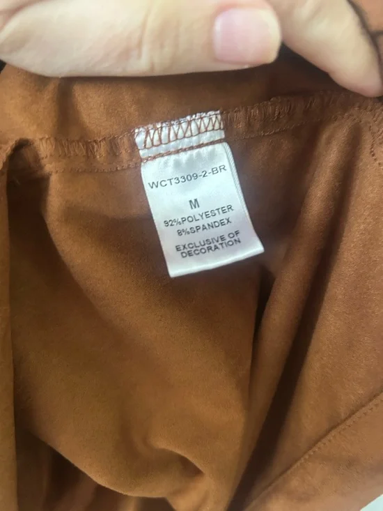 THML Brown Western faux Suede Dress medium cowgirl pearl snap - Picture 9 of 12